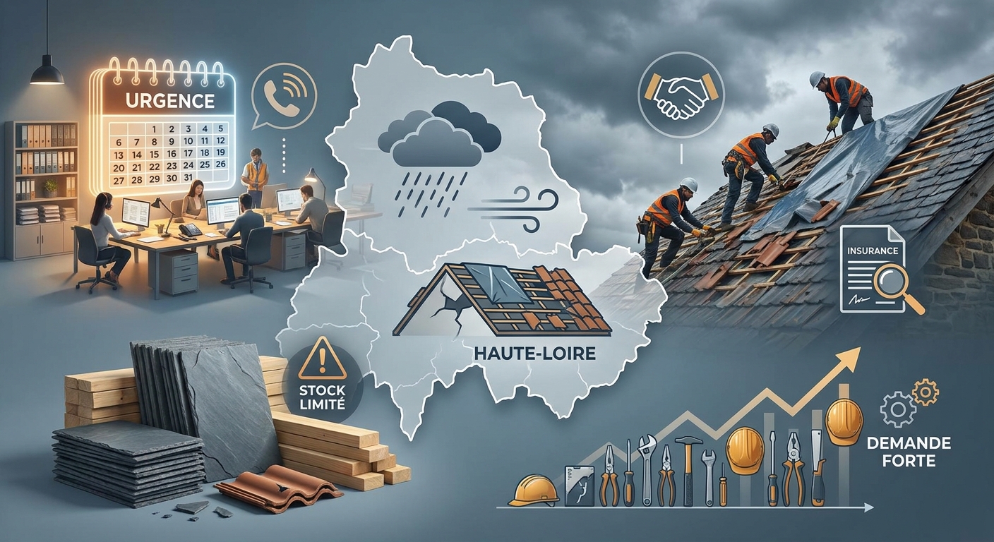 Haute-Loire : Tempête, forte demande pour les couvreurs